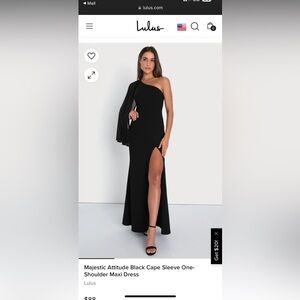 Black one shoulder gown